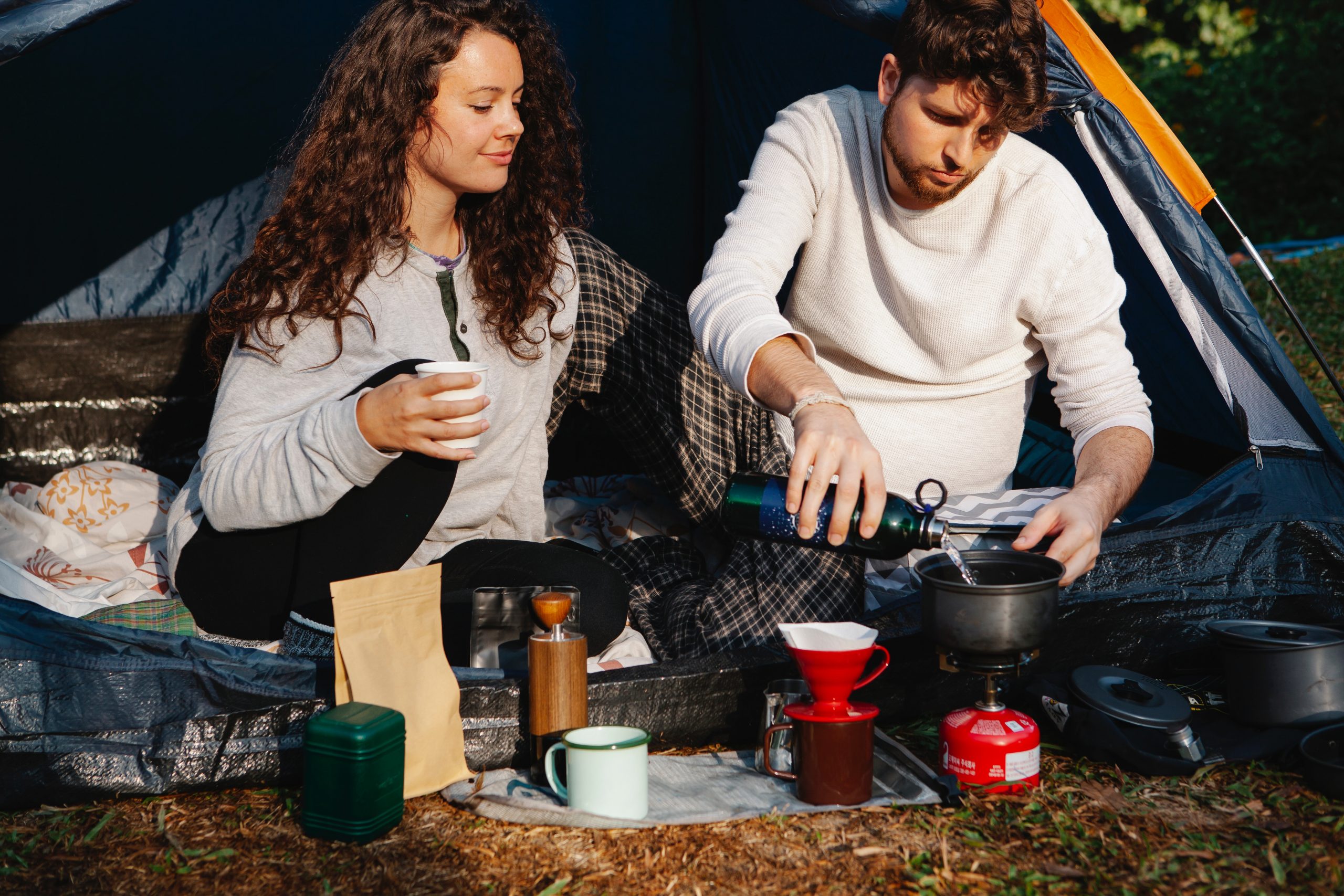 two people camping